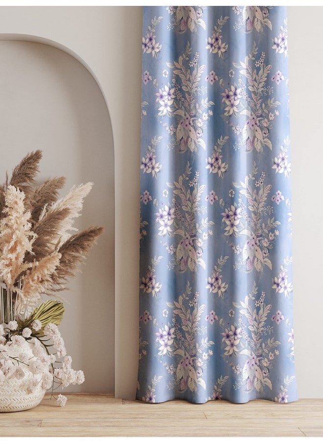 Lush Decor Lush Decor Digital Printed Floral Polyester Curtains for Window 6 feet Set of 2, Light Blue  - Image 2