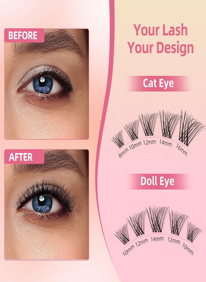 FayJoo Natural Lash Clusters with 0.05mm Thin Invisible Band, Soft Wispy C Curl 8-16mm, Lightweight for Daily Wear, DIY Salon Effect, FayJoo AIRY 11 Lash Only - Image 2