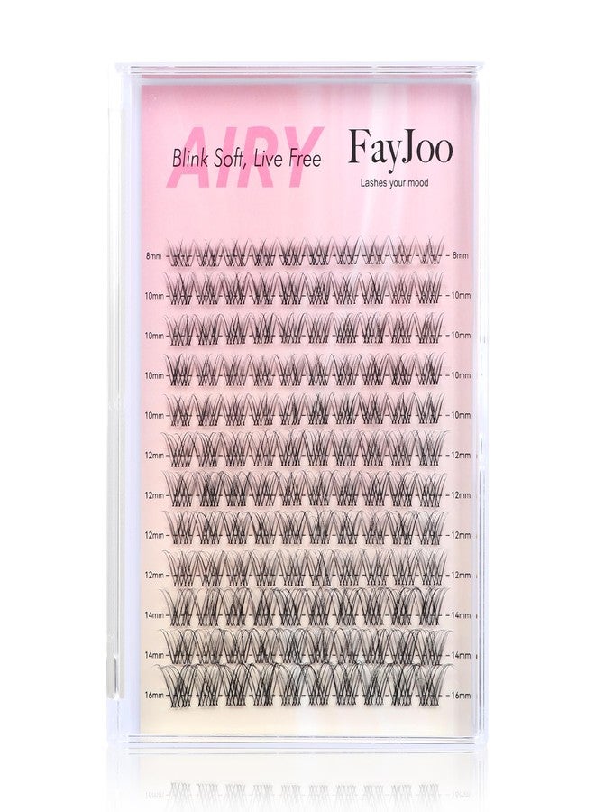 FayJoo Natural Lash Clusters with 0.05mm Thin Invisible Band, Soft Wispy C Curl 8-16mm, Lightweight for Daily Wear, DIY Salon Effect, FayJoo AIRY 11 Lash Only - Image 1
