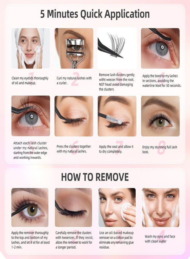 FayJoo Natural Lash Clusters with 0.05mm Thin Invisible Band, Soft Wispy C Curl 8-16mm, Lightweight for Daily Wear, DIY Salon Effect, FayJoo AIRY 11 Lash Only - Image 3