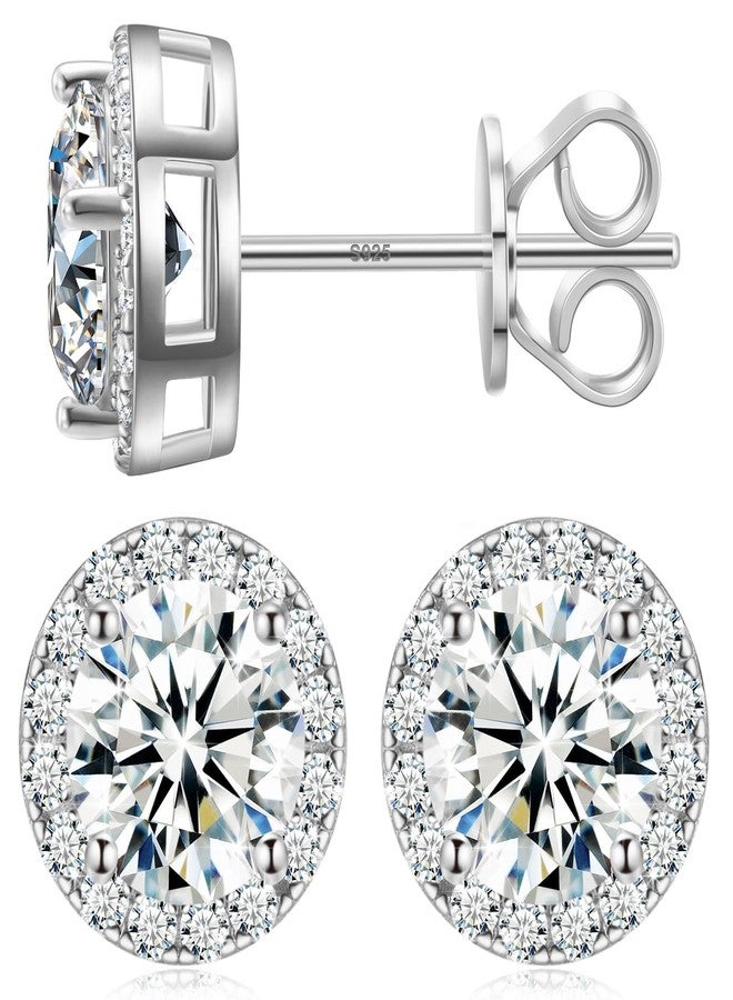 TUHE Moissanite Halo Earrings 0.2-4Carats(3-8mm) Moissanite Stud Earrings 18k Gold Over 925 Sterling Silver Earrings for Women Men D Color VVS1 Round Cluster Stud Push Back Ice Out Ear Studs, 0.8 Carats - Image 1