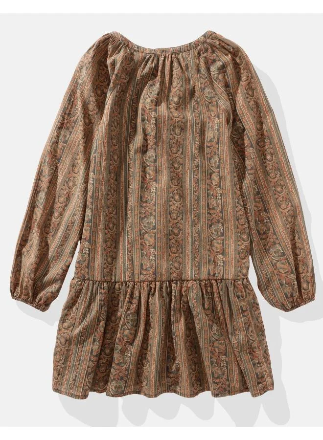 American Eagle Paisley Ruffle Mini Dress