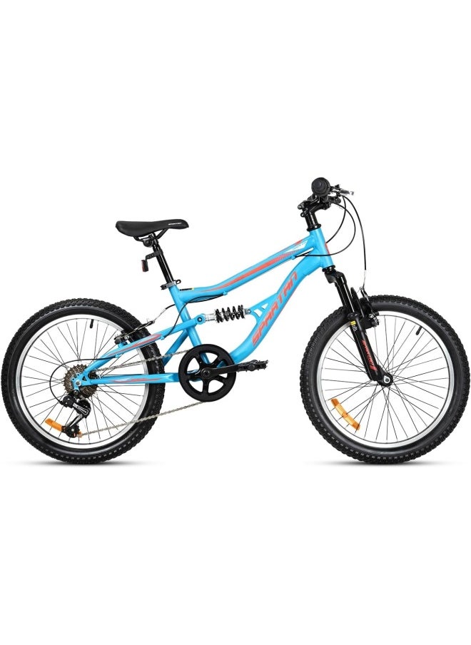 Spartan 20" Mach 2.0 Kids MTB Cobalt Turquoise - Dual Suspension, Wanda Tyres, Shimano Groupset, For Kids Ages 8 to 10  - Image 2