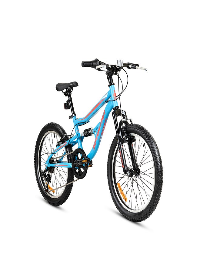 Spartan 20" Mach 2.0 Kids MTB Cobalt Turquoise - Dual Suspension, Wanda Tyres, Shimano Groupset, For Kids Ages 8 to 10  - Image 2