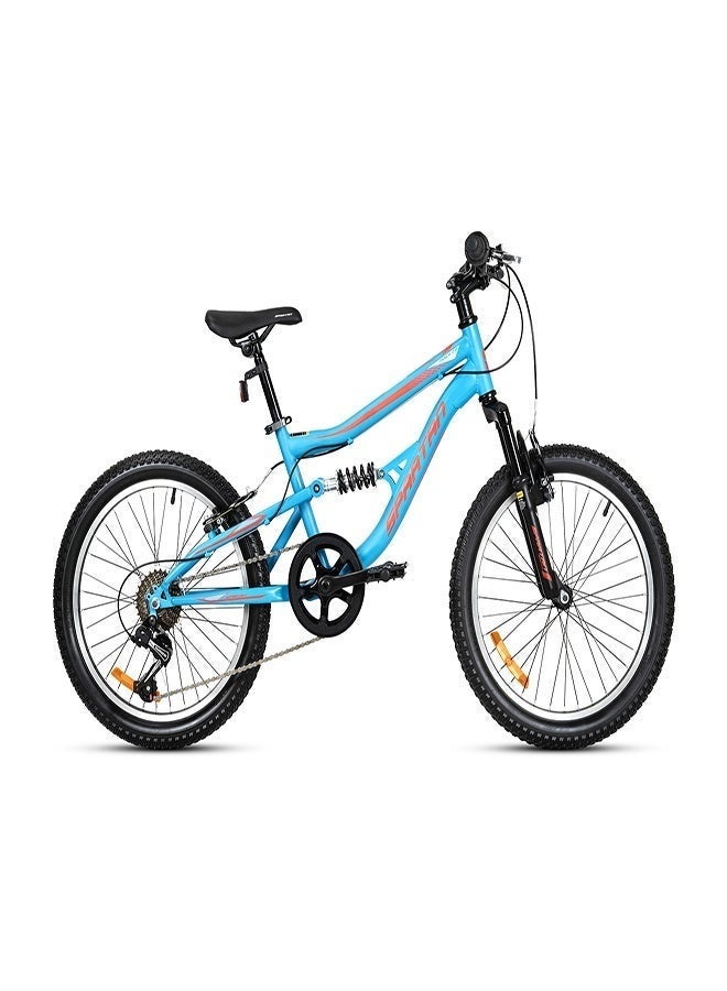 Spartan Mach 20-Inch Kids Mountain Bike | 20 Inch Wheel Size | 7-Speed Shimano Gear | Adjustable Seat | Turquoise Color - Image 1