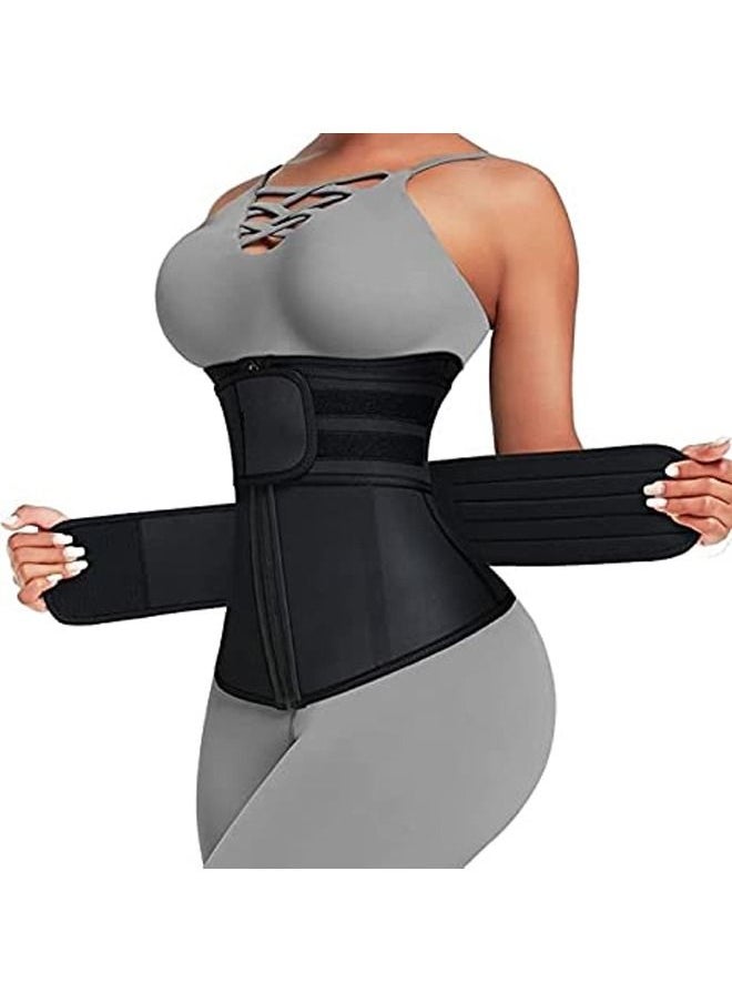 Rock Pow Adjustable Waist Trainer for Women, Slimming Belt with Tummy Sauna Bandage Wrap, Waist Trimmer Belt Belly Body Shaper Compression Wrap, Plus Size Corset Waist Trainer for Women and Men  - Image 1