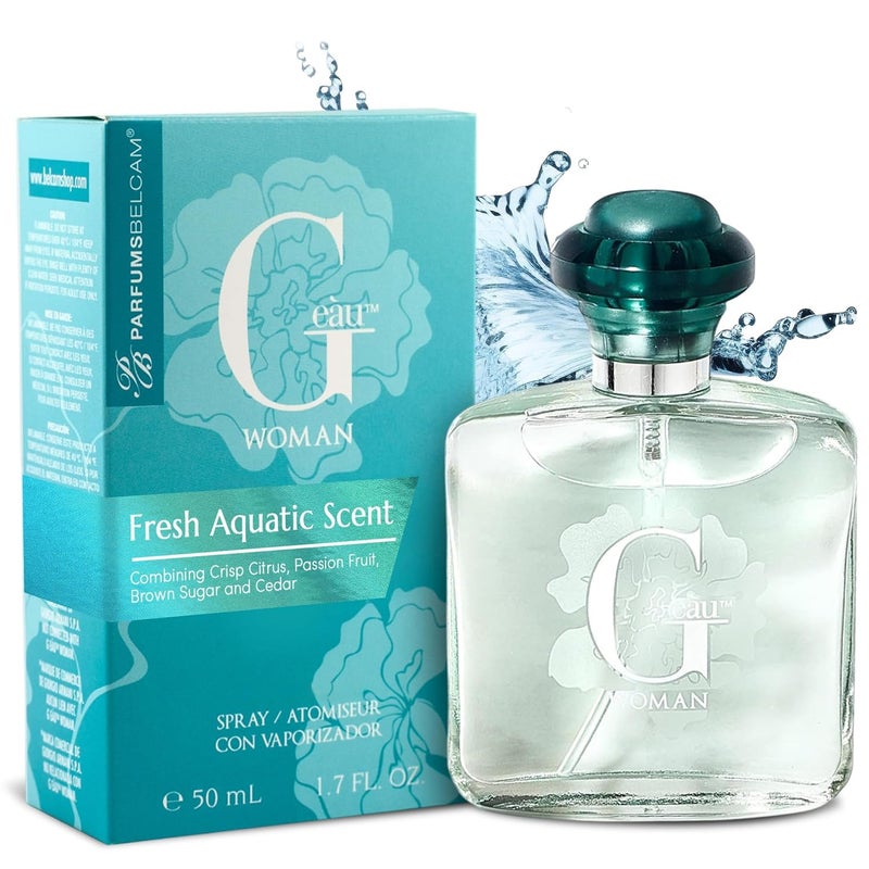 PB بارفومز بيلكام جيو امرأة عطر بخاخ للنساء - 50 مل عطر ميسور يدوم طويلاً برائحة مائية منعشة ورائحة حمضيات أنيقة، مصنوع من زيوت فاخرة للاستخدام نهارًا وليلاً