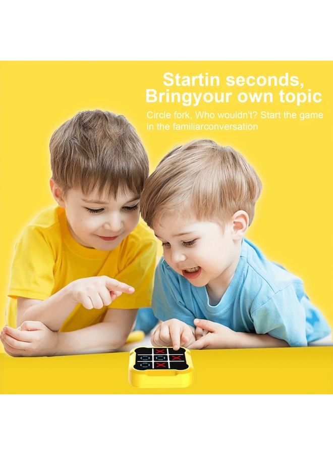 جهاز ألعاب تفاعلي محمول أصفر لعبة تيك تاك تو تعليمي لمنطق واستراتيجية الأطفال - Image 4