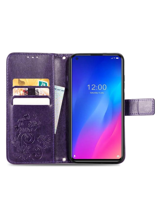 Zaboon Case For Doogee N30 Four-leaf Clasp Embossed Buckle Mobile Phone Protection Leather Case - Image 3