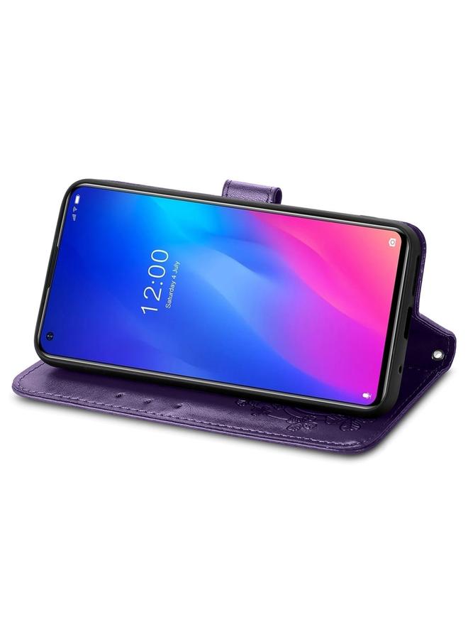 Zaboon Case For Doogee N30 Four-leaf Clasp Embossed Buckle Mobile Phone Protection Leather Case - Image 4