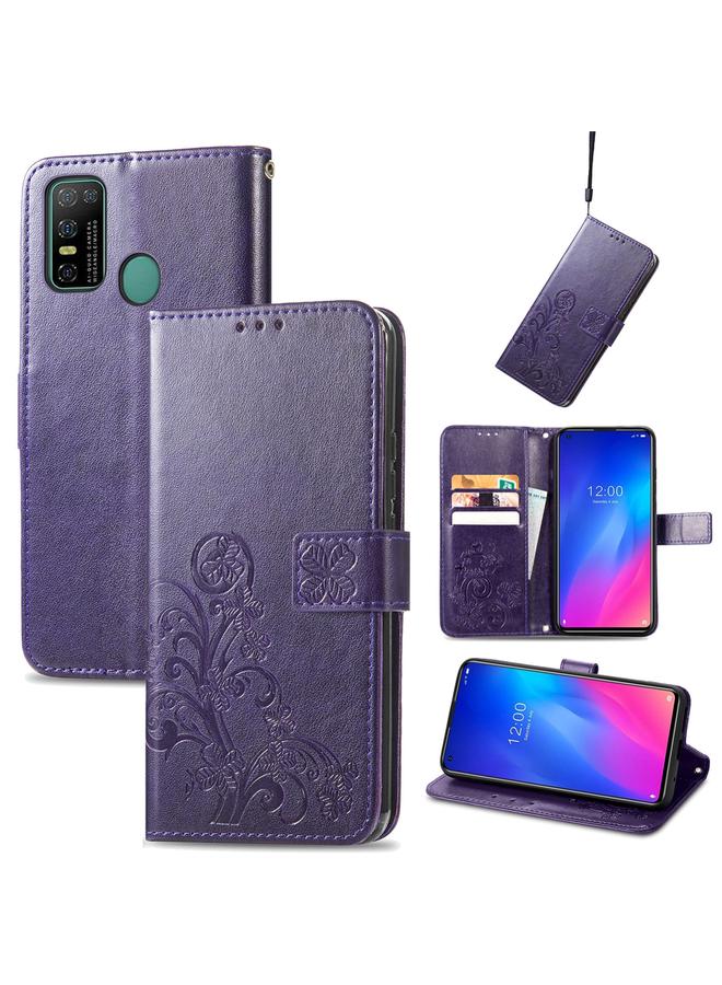 Zaboon Case For Doogee N30 Four-leaf Clasp Embossed Buckle Mobile Phone Protection Leather Case - Image 1