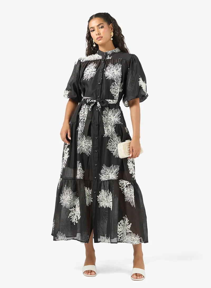 Khizana  Puff Sleeve Shirt Dress for Women | Best Price UAE