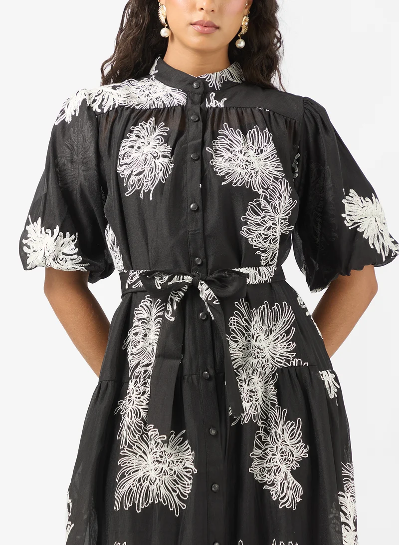 Khizana  Puff Sleeve Shirt Dress for Women | Best Price UAE