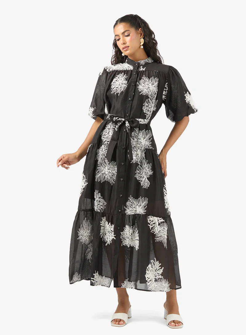 Puff Sleeve Shirt Dress