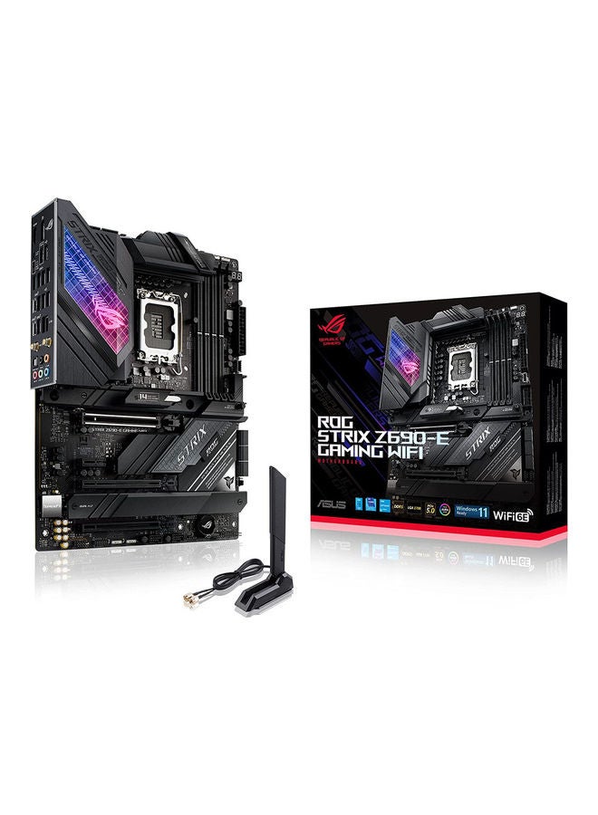 ASUS Rog Strix Z690-E Gaming WiFi Intel LGA 1700 ATX Motherboard, 18+1 Power Stages, DDR5, PCIe 5.0, M.2 Combo-Sink, WiFi 6E, 2.5 GB Ethernet, Five M.2, Aura Sync | 90MB18J0-M0EAY0 Black - Image 1