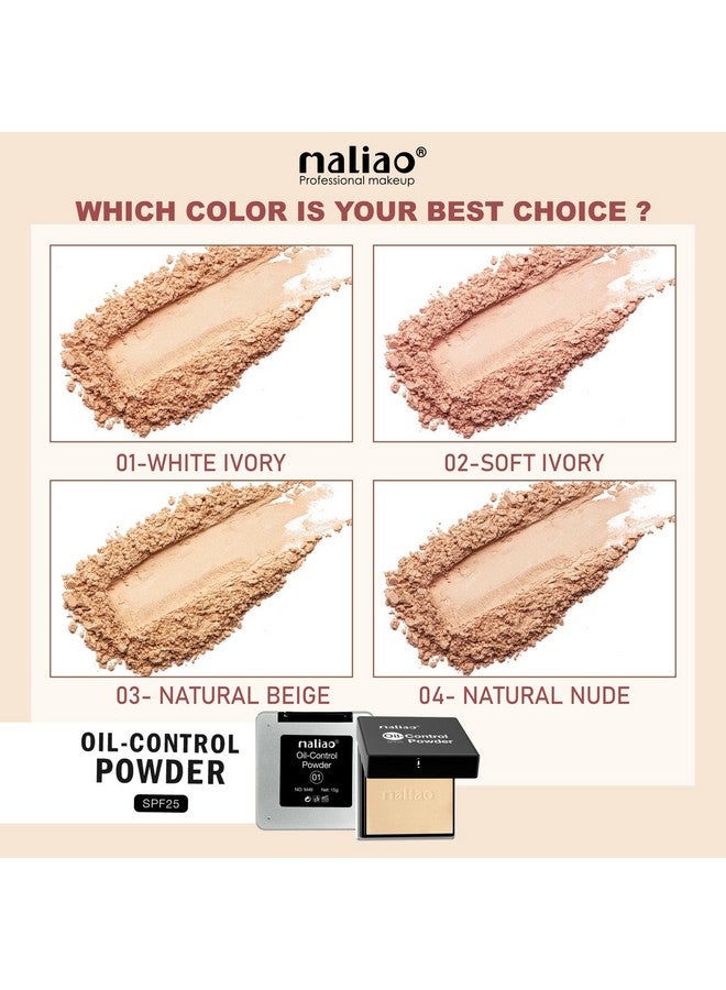 ماليو بودرة مضغوطة منعشة للتحكم في الزيوت مع عامل حماية من الشمس 25 (بيج طبيعي) - Image 4