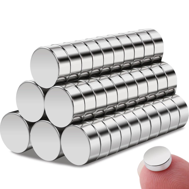 MIN CI Small Rare Earth Neodymium Magnets - 60 Pcs Mini 6 x 2 mm Round Magnets for Refrigerator, Crafts, Whiteboard - Image 1