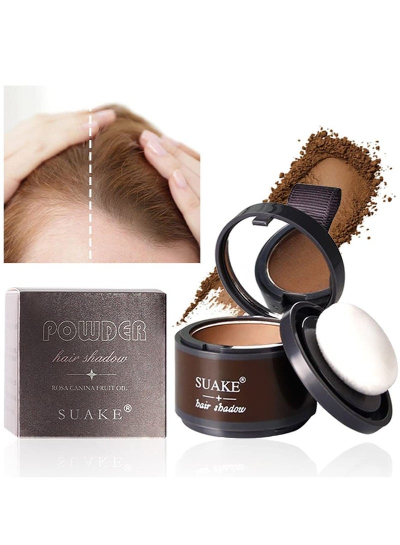 SUAKE Hair Shadow Powder with Puff Touch Instantly Natural Magical Quick Cover Hairline Powder Hair Root Dye Hair Root Concealer for Thinning Hair to Beautify Forehead Curves 4g - Image 1