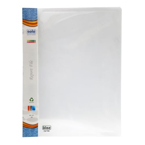 Solo A4 Report File- Pack of 10, Super Line Transparent Document File & Folder Organizer for Office, Presentation Display Plastic File for Certificates, Portfolio, Papers & Projects (White) - Image 2
