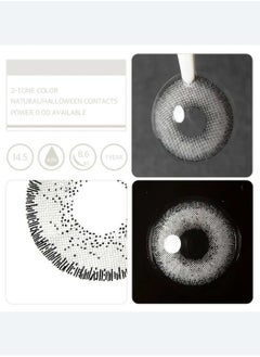Unibling QR Code Grey Yearly Colored Contact Lenses, Unisex Cosmetic Contact Lenses, Enlargement Collection, Light Grey, With Case  - Image 3