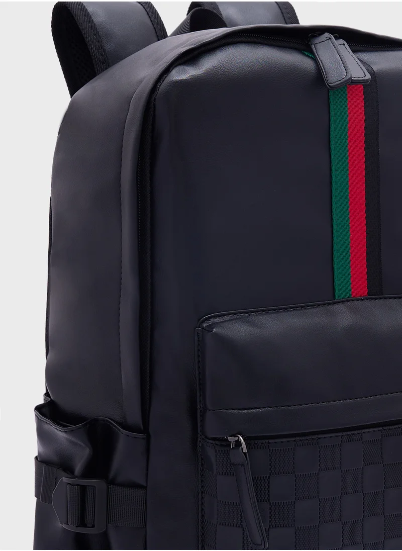 Robert Wood Webbing Detail Casual Backpack