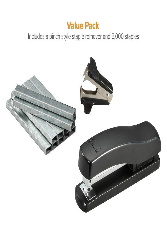 Bostitch Office Desktop Stapler Value Pack, 20 Sheet Capacity, Opens for Tacking, includes 5,000 Staples & Staple Remover, Black - Image 5