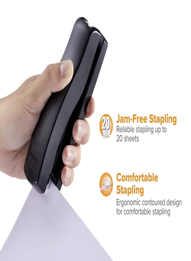 Bostitch Office Desktop Stapler Value Pack, 20 Sheet Capacity, Opens for Tacking, includes 5,000 Staples & Staple Remover, Black - Image 2