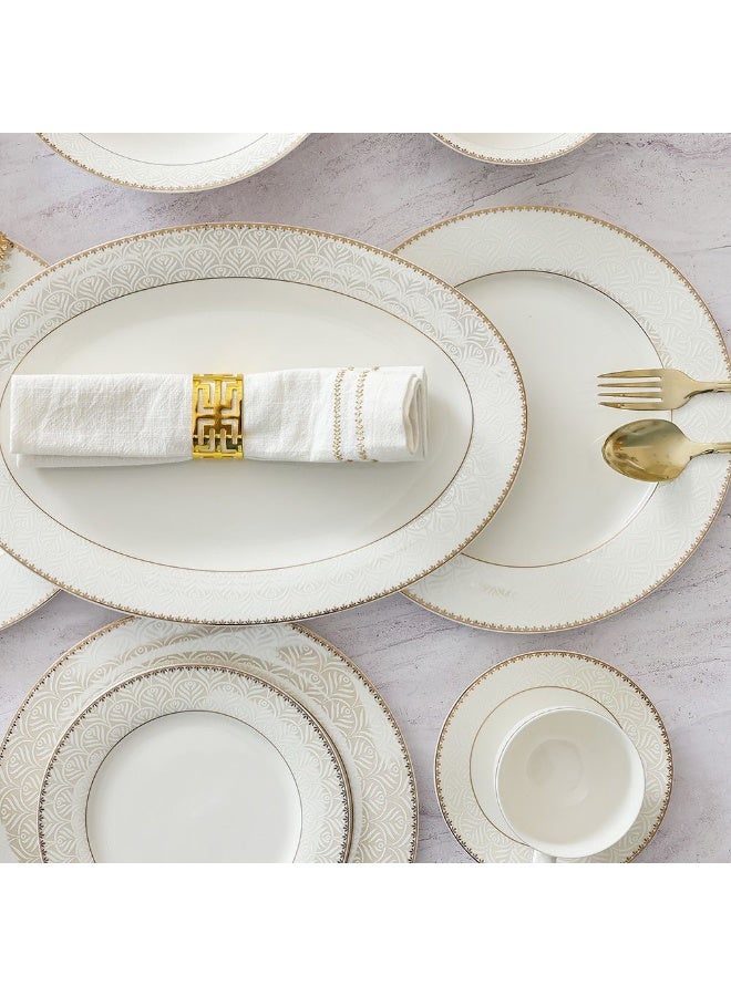 Danube Home Motif 32-Piece New Bone China Dinner Set - Serves 6 | Elegant Tableware, Premium Dinnerware, Modern Dining Set | Ideal for Entertaining & Everyday Use - Image 2