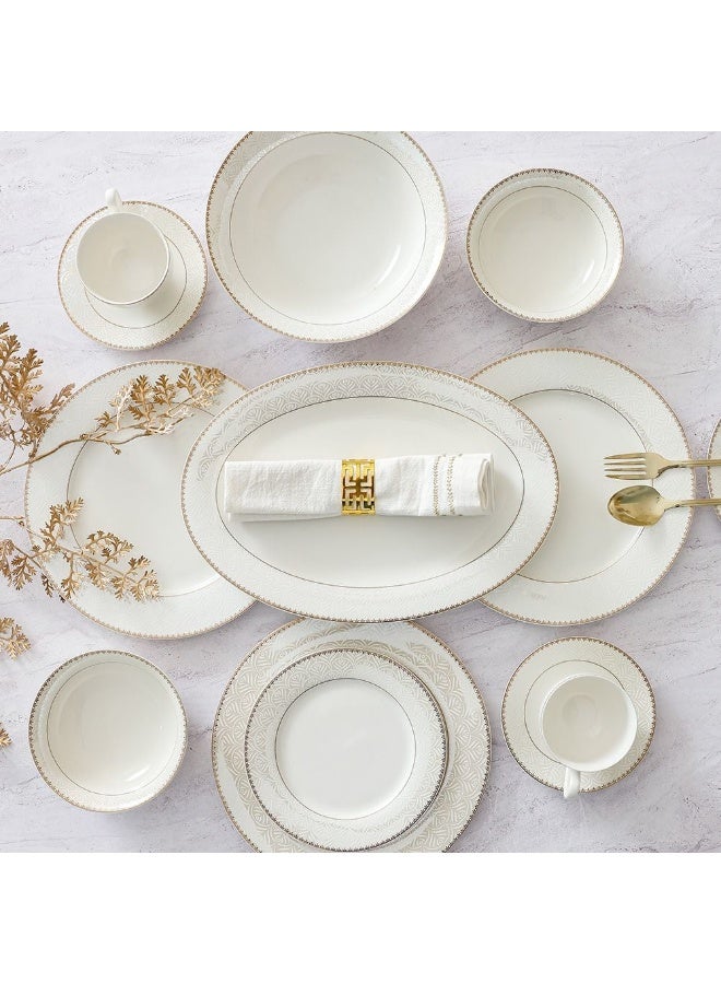 Danube Home Motif 32-Piece New Bone China Dinner Set - Serves 6 | Elegant Tableware, Premium Dinnerware, Modern Dining Set | Ideal for Entertaining & Everyday Use - Image 1