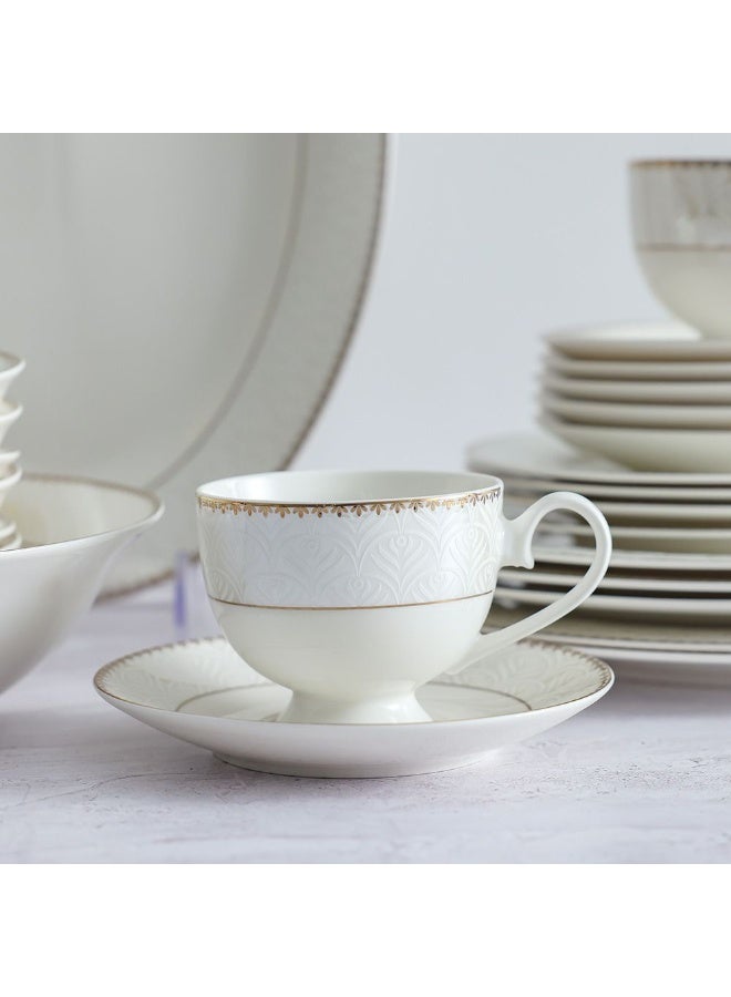 Danube Home Motif 32-Piece New Bone China Dinner Set - Serves 6 | Elegant Tableware, Premium Dinnerware, Modern Dining Set | Ideal for Entertaining & Everyday Use - Image 4
