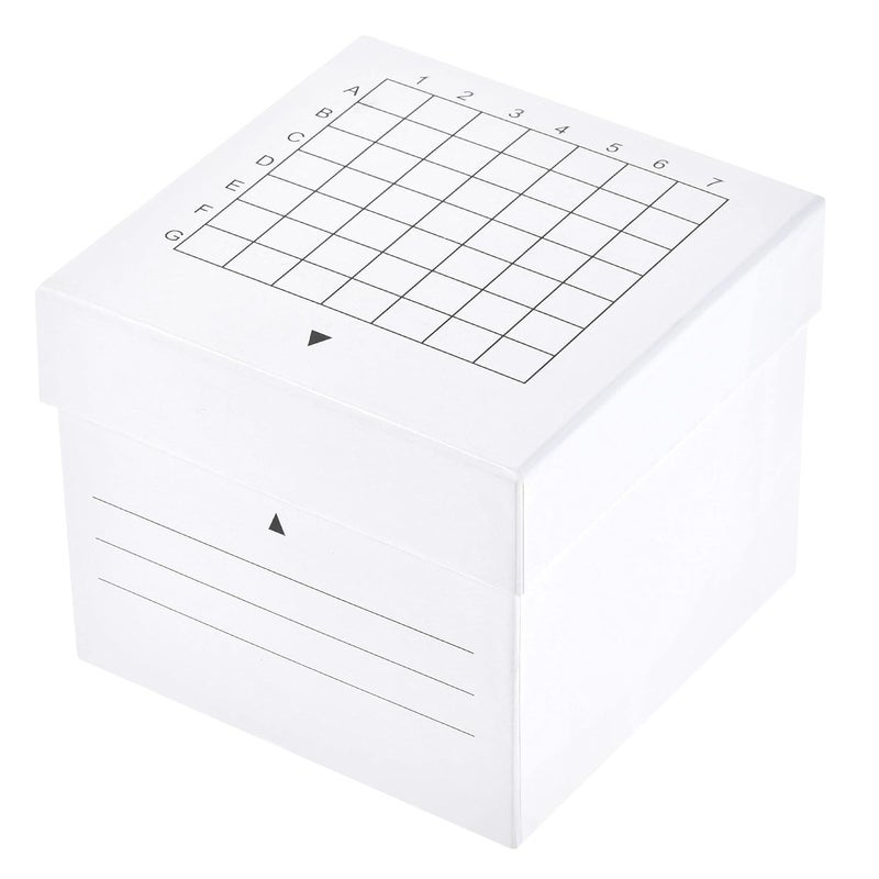 uxcell Centrifuge Tube Freezer Storage Box 49-Well Cardboard Holder White for 10ml 18mm Dia Micro Centrifuge Tubes - Image 1