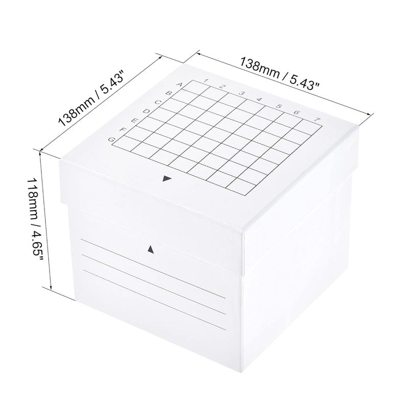 uxcell Centrifuge Tube Freezer Storage Box 49-Well Cardboard Holder White for 10ml 18mm Dia Micro Centrifuge Tubes - Image 2
