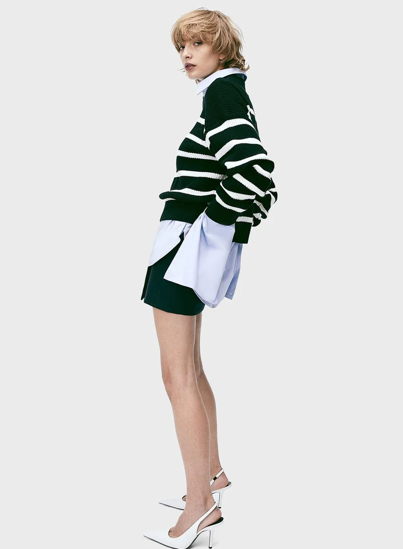 H&M Crew Neck Striped Sweater
