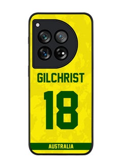 Rugged Black edge case for OnePlus 12R / OnePlus Ace 3 5G, Slim fit Flexible Anti Drop Thin Cover - Team Australia Adam Gilchrist, Jersey No 18
