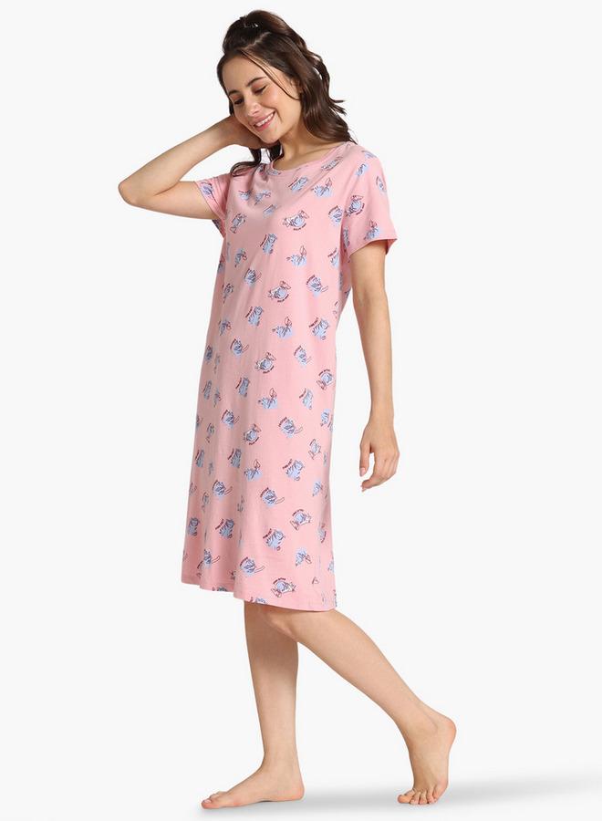 Zivame All-Over Cat Print Night Dress - Image 2