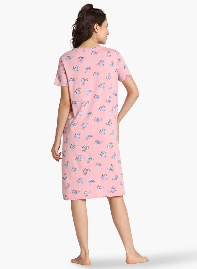 Zivame All-Over Cat Print Night Dress - Image 3