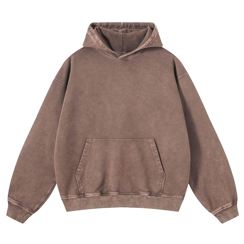 KEEPSHOWING Mens Oversized Hoodies Vintage Hoodie Couples Pullover Acid Wash Hoodies for Men Streetwear Sweatshirts(Coffee(hooded) L) - Image 1