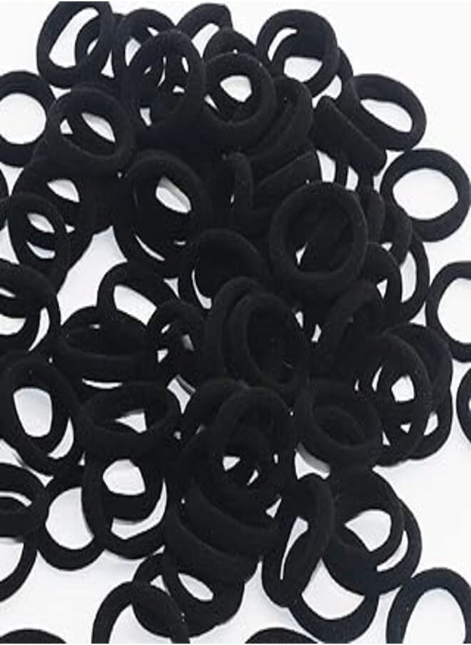 Manshui - 200 Pieces Small Seamless Hair ties, Elastic Hair band, Ponytail Holders for Children and Little Girls’ Hair Accessory (Black) - Image 1