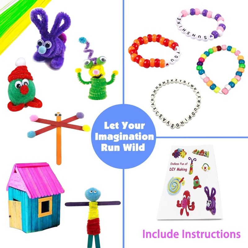 1400Pcs Children's Educational Toys DIY Handmade Hairball Top Material Pack Set (Purple Box) - Image 5