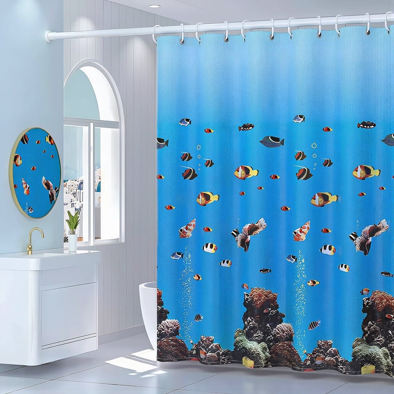 ستارة دش مقاومة للماء 100x200cm حلقات مضادة للصدأ خالية من العفن - Image 2