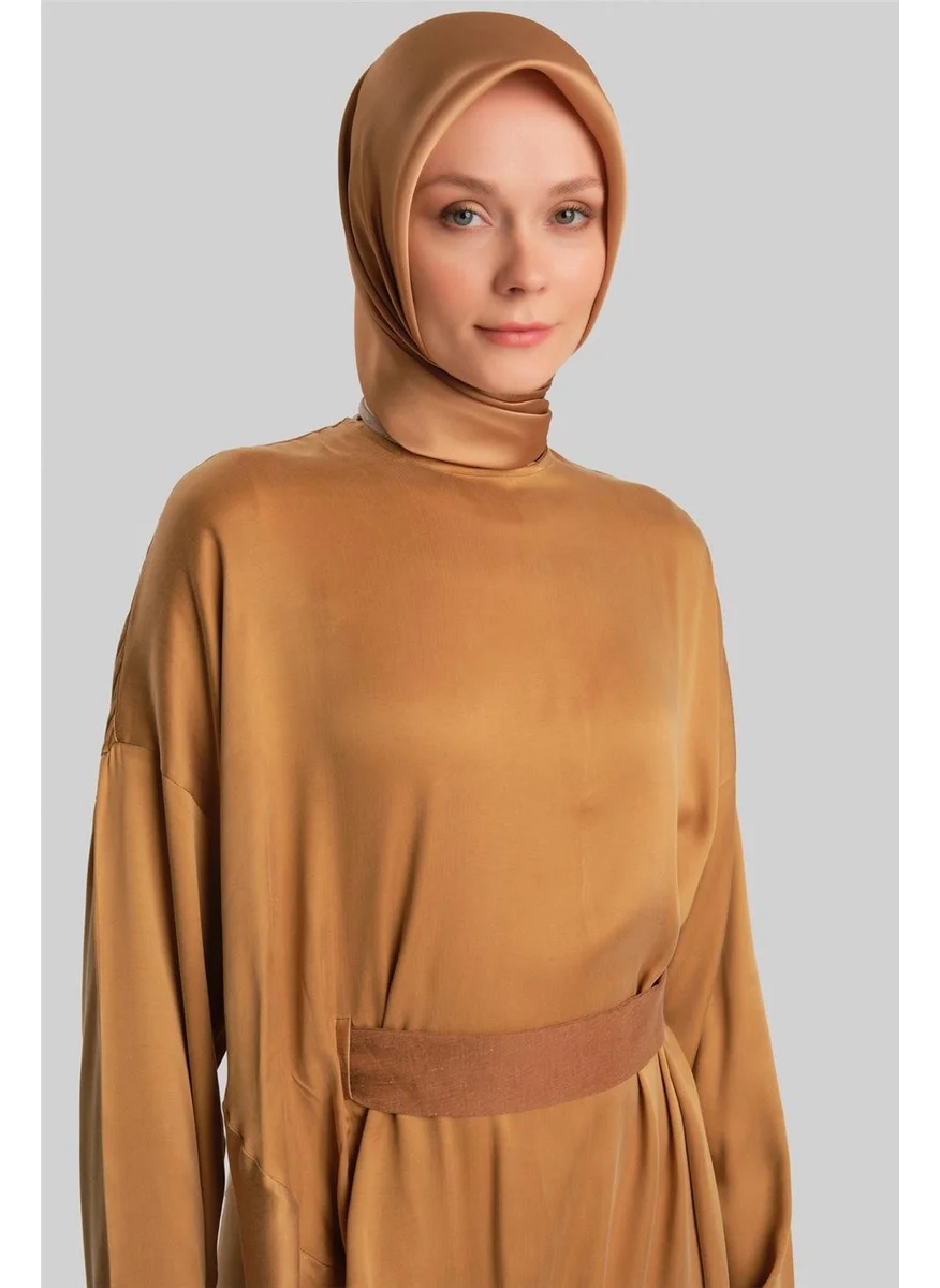 ARMINE Draped and Belted Dress 24Y9832 Gold
