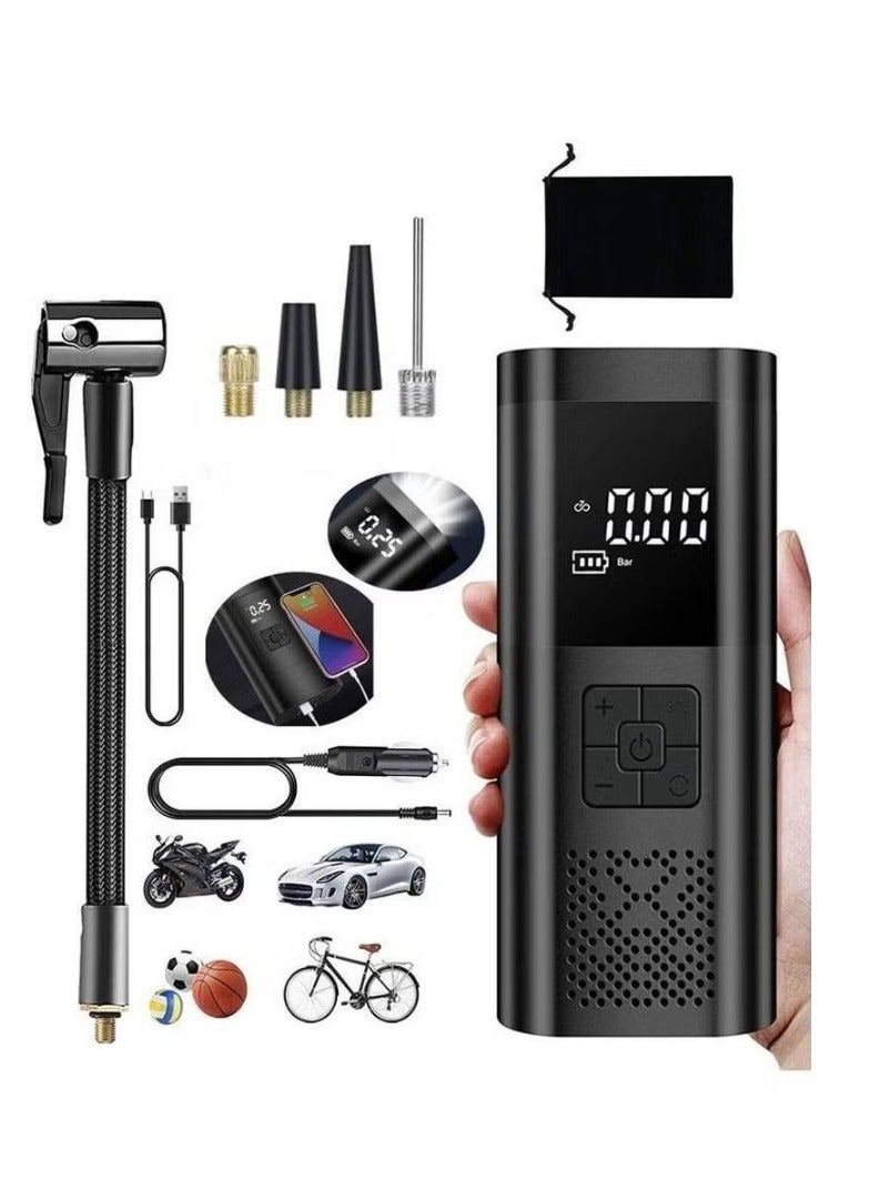 إيزي سو مضخة نفخ الإطارات ضاغط الهواء المحمولة 150 رطل لكل بوصة مربعة نفخ سريع مع شاشة LCD مزدوجة [طاقة لاسلكية وقوية] مضخة إطارات كهربائية لإطارات السيارة والدراجات النارية والكرة