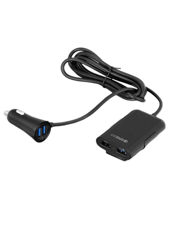 NIBEMINENT 4-In-1 USB Port Car Phone Charger Black - Image 2