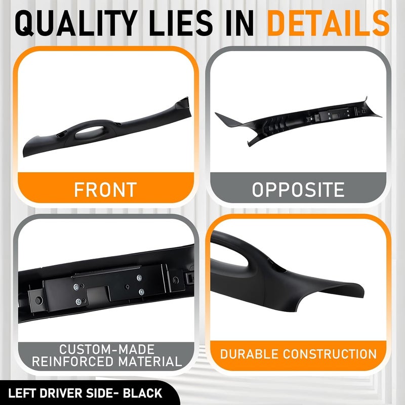Gagsu A Pillar Interior Trim Handle Left Driver Side Compatible with Ford F150 F-150 2004-2008 Lincoln Mark LT 2006-2008 A Pillar Grab Handle Assist Panel 4L3Z-1503599-AAA (Left Driver Side Black) - Image 3