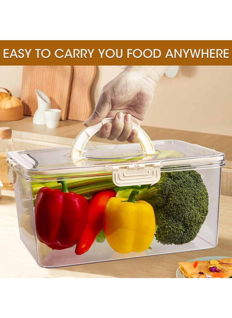 KITCHENOO - MEIHAOME Food Storage Containers with Lids,Refrigerator Organizer Bins,3 Removable Containers for Food,Fridge Organizers and Storage,Stackable Produce Berry Fruit Veggie Stay Fresh Containers - Image 1