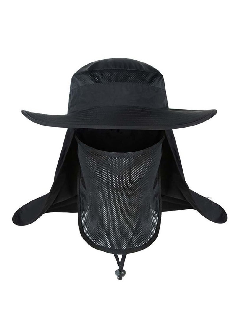 Loquat Sun Protection Fishing Neck Face Flap Hat With Wide Brim  - Image 1