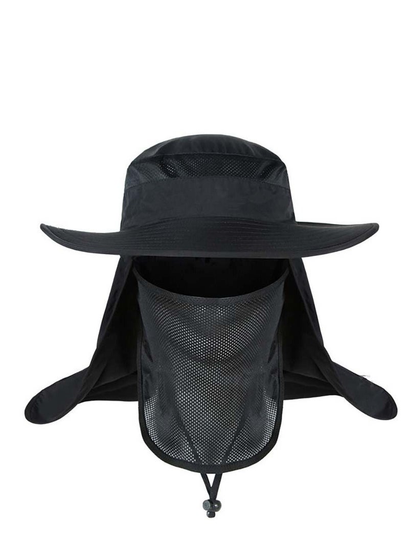 Loquat Sun Protection Fishing Neck Face Flap Hat With Wide Brim  - Image 2