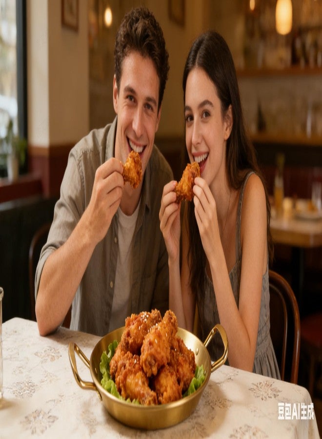 BRIGHTFUFU Food Plate Double Handles Snack Bowl Fried Chicken Serving Tray Platter Lightweight Home Restaurant Use - Image 3