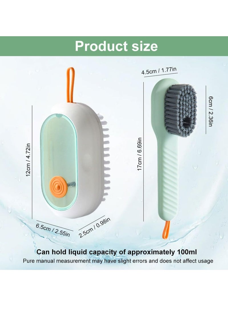 Oasisgalore 2 in 1 Multifunction Shoe Cleaning Brush Laundry Brush with Soap Dispenser for Household Use (Green) - Image 2
