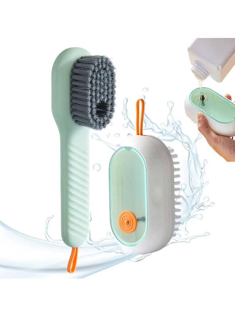Oasisgalore 2 in 1 Multifunction Shoe Cleaning Brush Laundry Brush with Soap Dispenser for Household Use (Green) - Image 1